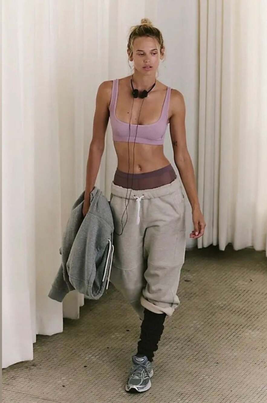Free People Movement Top Score Barrel Pants Heather Grey